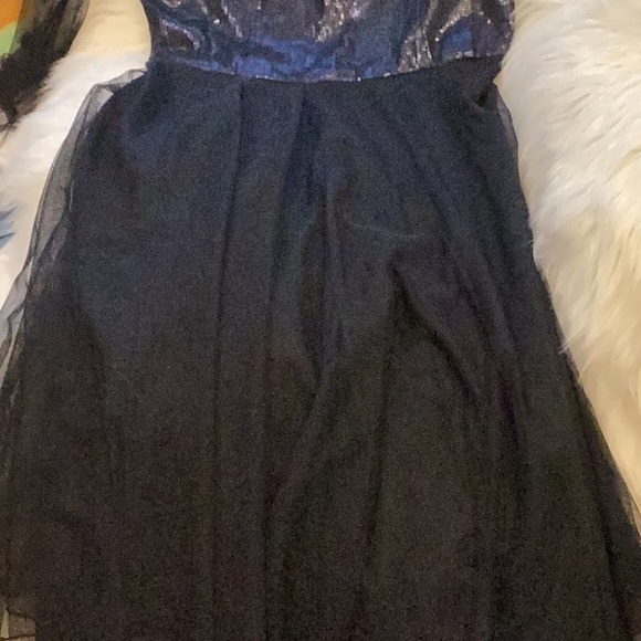 C&M collection exquisite sequins tulle evening dress black navy no tags - Picture 3 of 7